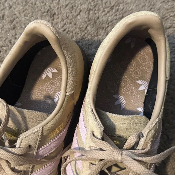 Adidas Tan and Light Pink/Purple suede Sneakers! - Picture 3 of 5